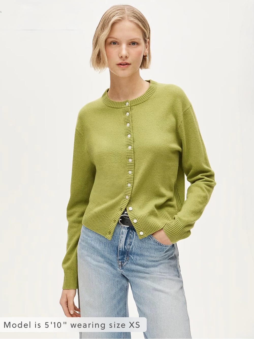 NWT J. CREW Women's Perfect Cashmere Cardigan August Peridot Size Extra Small XS - Picture 16 of 16